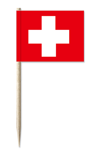 50 Dekopicker Schweiz Fahne Flagge Minifahnen