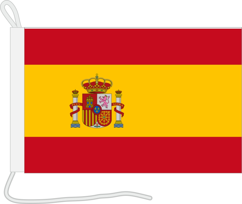 Fahne Flagge Spanien mit Wappen 30x45 cm mit Stab