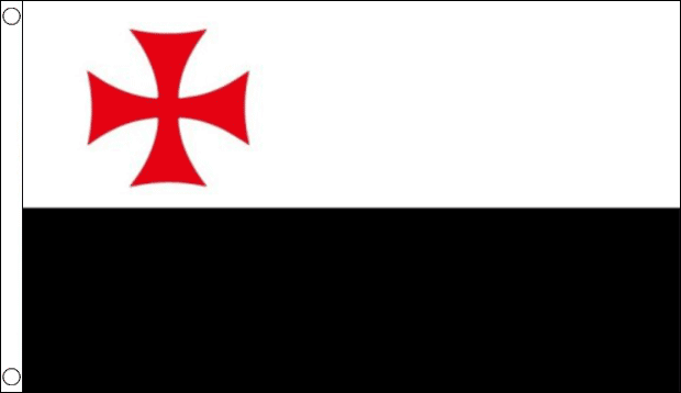 Flagge Fahne Templer Kreuz schwarz weiß Hissflagge 90 x 150 cm 