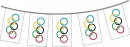 Stoff Fahnenkette Olympia / Olympische Spiele gedruckt | 30 Fahnen 15 x 22.5 cm 9 m lang