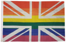 Union Jack Fahne mit Regenbogen-Design | 60 x 90 cm