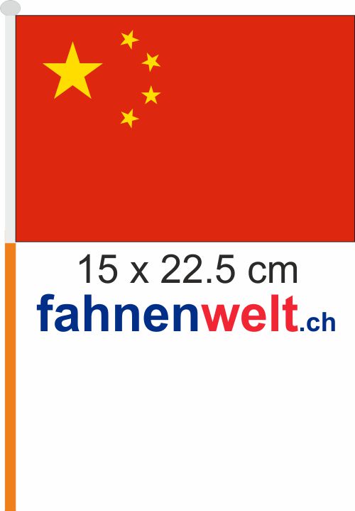 Fahne Flagge China 30x45 cm mit Stab 