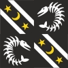 Fahne Gemeinde 1483 Montet (Broye) Ehemalige Gemeinde (FR) | 30 x 30 cm und Grösser