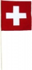 Schweizer Fahne / Flagge am Stab aus Baumwolle | 40 x 40 cm