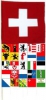 Fahnen aller 26 Kantone sowie der Schweiz am Stab | 30  x 30 cm