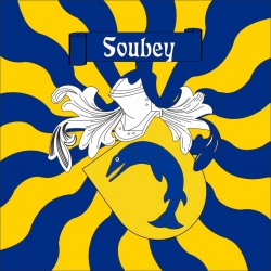 Fahne geflammt Gemeinde 2887 Soubey (JU) | 30 x 30 cm und Grösser