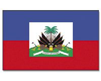 Haiti Fahne aus Stoff mit Wappen im Querformat | 90 x 150 cm