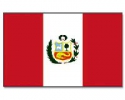 Peru mit Wappen Hissfahne gedruckt im Querformat | 90 x 150 cm