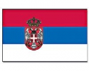Serbien mit Adler Hissfahne gedruckt im Querformat | 90 x 150 cm