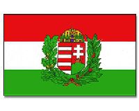Ungarn mit Wappen Hissfahne gedruckt Querformat | 90 x 150 cm