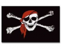 Pirat mit Kopftuch Hissfahne gedruckt | 90 x 150 cm