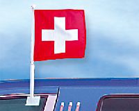 Schweiz Autofahne gedruckt quadratisch | 30 x 30 cm