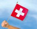 Schweiz Fahne / Flagge am Stab aus Stoff | 30 x 30 cm