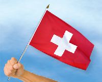 Schweiz Flagge Fahne am Stock 60 cm Stockfahne 