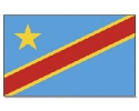 Kongo, Demokrat. Republik Hissfahne gedruckt quer | 90 x 150 cm