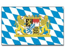 Bayern mit grosser Staatswappen Hissfahne gedruckt quer | 90 x 150 cm