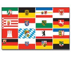 Deutschland 16 Bundesländer Hissfahne gedr. Quer | 90 x 150 cm