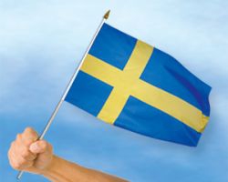 Schweden Fahne / Flagge am Stab | 30 x 45 cm