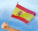 Spanien Fahne mit Wappen  Flagge am Stab | 30 x 45 cm