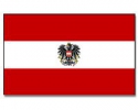 Oesterreich mit Adler Fahne / Flagge am Stab | 30 x 45 cm