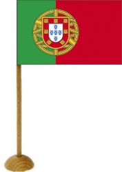 Tischfähnchen Portugal mit Fuss | 45 x 70 mm