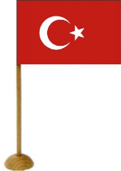 Tischfähnchen Türkei mit Fuss | 45 x 70 mm