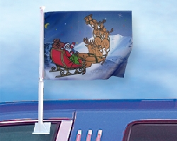 Weihnachtsmann Autofahne / Autoflagge gedruckt | 27 x 36 cm