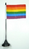 Regenbogen Tisch-Fahne mit Fuss | 10 x 15 cm