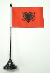 Albanien Tisch-Fahne mit Fuss | 10 x 15 cm