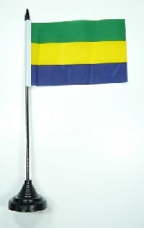 Gabun Tisch-Fahne mit Fuss | 10 x 15 cm