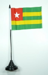 Togo Tisch-Fahne mit Fuss | 10 x 15 cm