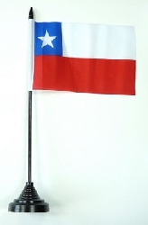 Chile Tisch-Fahne mit Fuss | 10 x 15 cm