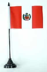Peru Tisch-Fahne mit Fuss | 10 x 15 cm