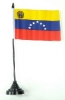 Venezuela Tisch-Fahne mit Sternen und Wappen mit Fuss | 10 x 15 cm