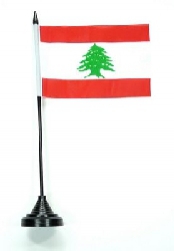 Libanon Tisch-Fahne mit Fuss | 10 x 15 cm