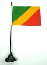 Kongo Brazaville Tisch-Fahne mit Fuss | 10 x 15 cm