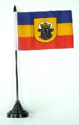 Mecklenburg Ochsenkopf Tisch-Fahne mit Fuss | 10 x 15 cm