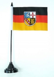 Saarland Tisch-Fahne mit Fuss | 10 x 15 cm