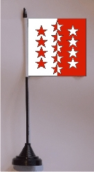 Wallis VS Tisch-Fahne mit Fuss | 11 x 11 cm
