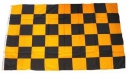 Fan-Fahne im Karo Design gelb / schwarz | 90 x 150  cm