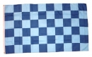 Fan-Fahne im Karo Design blau / hellblau | 90 x 150  cm