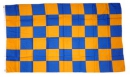 Fan-Fahne im Karo Design gelb / blau | 90 x 150  cm