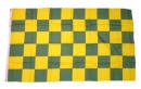 Fan-Fahne im Karo Design gelb / grün | 90 x 150  cm