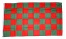 Fan-Fahne im Karo Design grün / rot | 90 x 150  cm