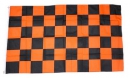 Fan-Fahne im Karo Design orange / schwarz | 90 x 150  cm