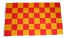 Fan-Fahne im Karo Design gelb / rot | 90 x 150  cm