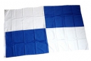 Fan-Fahne im Karo Design blau / weiss gross | 90 x 150  cm