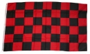 Fan-Fahne im Karo Design rot / schwarz | 90 x 150  cm