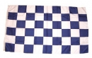 Fan-Fahne im Karo Design blau / weiss | 60 x 90  cm