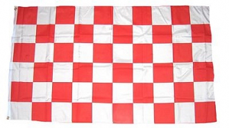 Fan-Fahne im Karo Design rot / weiss | 60 x 90  cm
